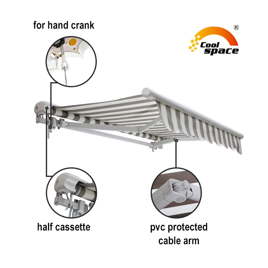 CE certificate retractable patio sun shade awning electric outdoor 3M 4M 5M 6M and more sizes