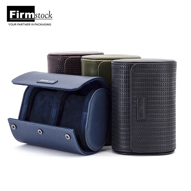 Custom Best Gift Waterproof Multi-purpose Waxed Canvas Watches Straps Storage Bag Travel leather Watch Roll