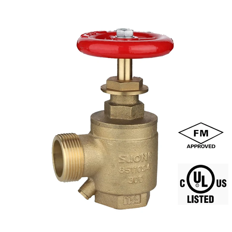 1 1/2' FM UL ULC approvals inlet female outlet female brass chrome polish angle hose fire hydrant valve firefighting equipment