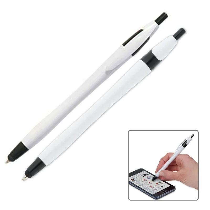 Ручка-стилус Высокое качество красочные пластиковые классические джинсы с меховой подкладкой и шариковая ручка-стилус с изготовленным на заказ логосом копья ручка-стилус