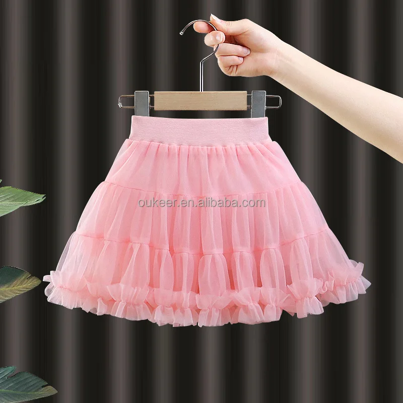 Solid Color Girls Fully Skirt for Dancing Baby Skirt Tutu Short Skirt for 1-4Y