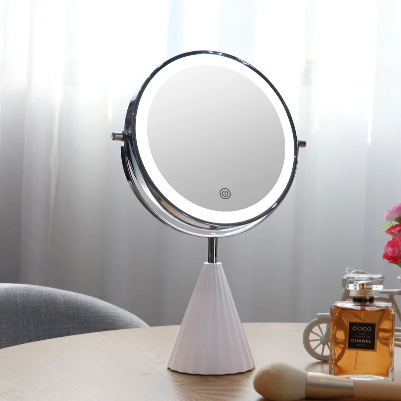 tabletop standing double side magnifying round led touch sensor make up vanity led light makeup mirror