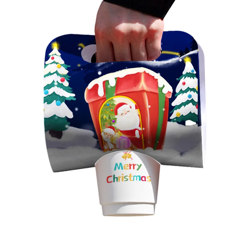 LOKYO 1 2 4 Cup carrier custom design cardboard to go disposable take away paper cups holder with handle