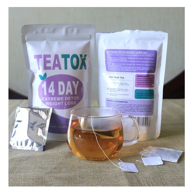 winstown 14 day slimming detox tea Chamomile Jiaogulan Hawthorn Fruit Ginseng 14 days tea in purple bag