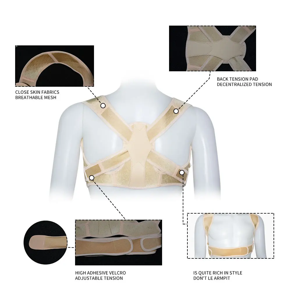Posture belt for Women and Men Invisible & Adjustable Upper Back Brace for Clavicle Support Effective Straightener and Providing