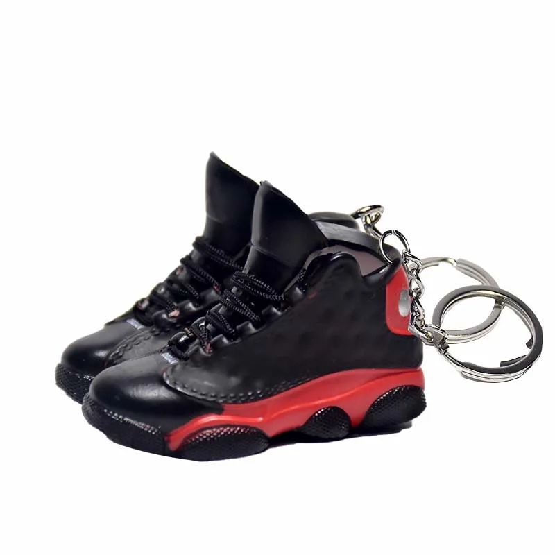 Xinxing мини 3D Jordan 1 4 баскетбольные кроссовки брелок резиновый Llaveros с коробкой для ключей
