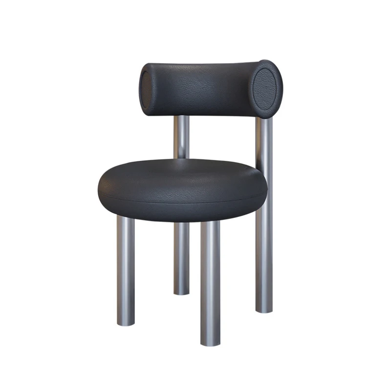 Customized Outdoor Netflix Light Dining Chairs Restaurant Semi-circular Stainless Steel Sofa Table and Chair Set