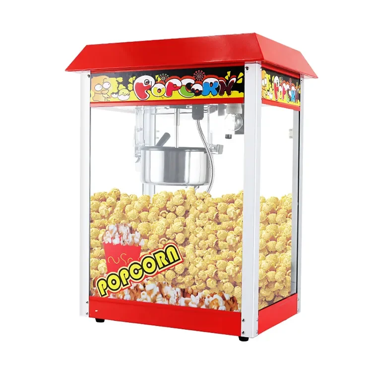 Red Roof Commercial Round Pop Corn Making Maker Customized Popcorn Machine Popcorn Machine 20 oz Kettle Popcorn Machine