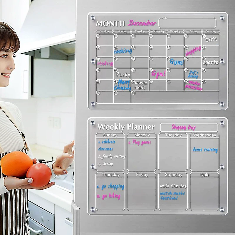 New Acrylic Magnetic Calendar for Fridge Planning and Scheduling Calendar Board Fridge Magnet Dry Erase
