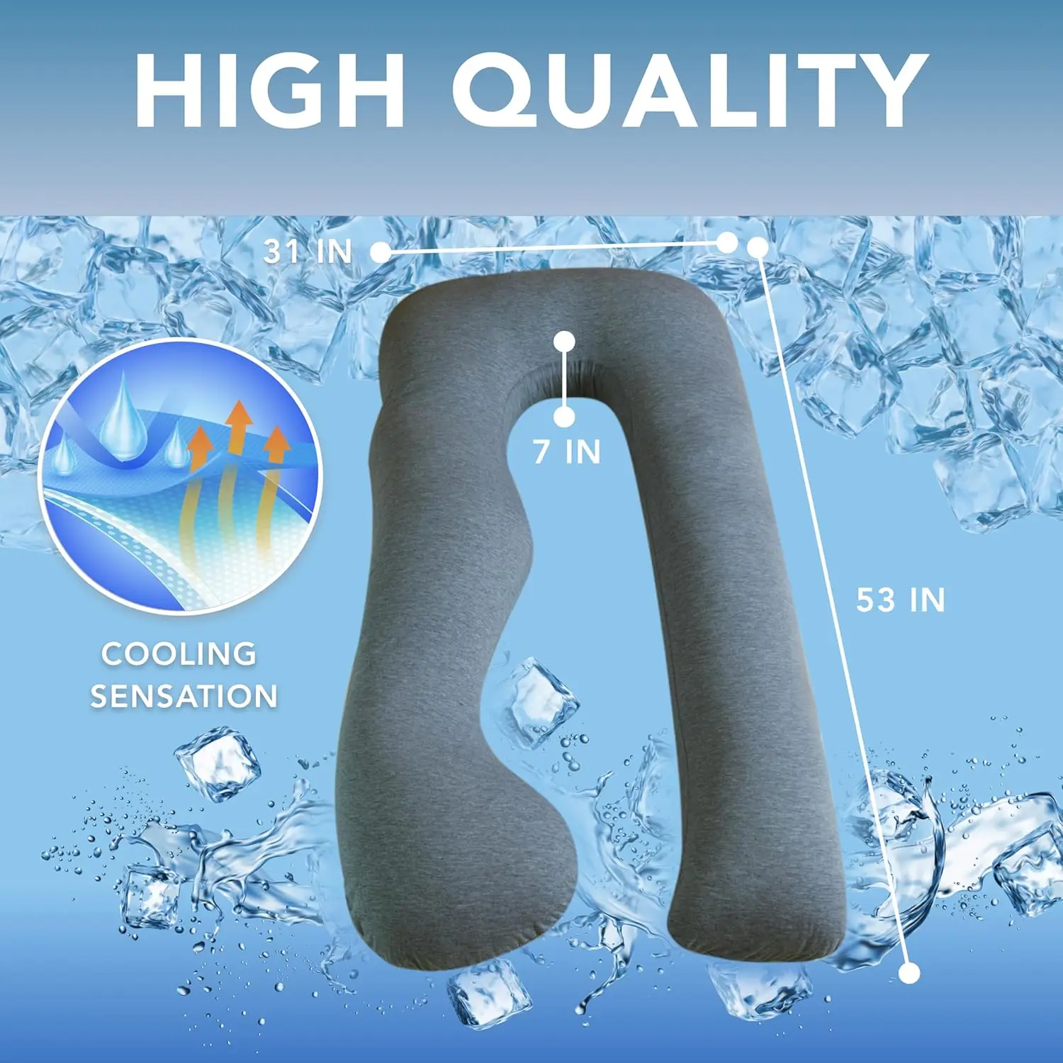 Factory U Shaped Pregnancy Body Pillow With Zipper Removable Cover pregnancy Pillow Full Body Pillow With customize Cover