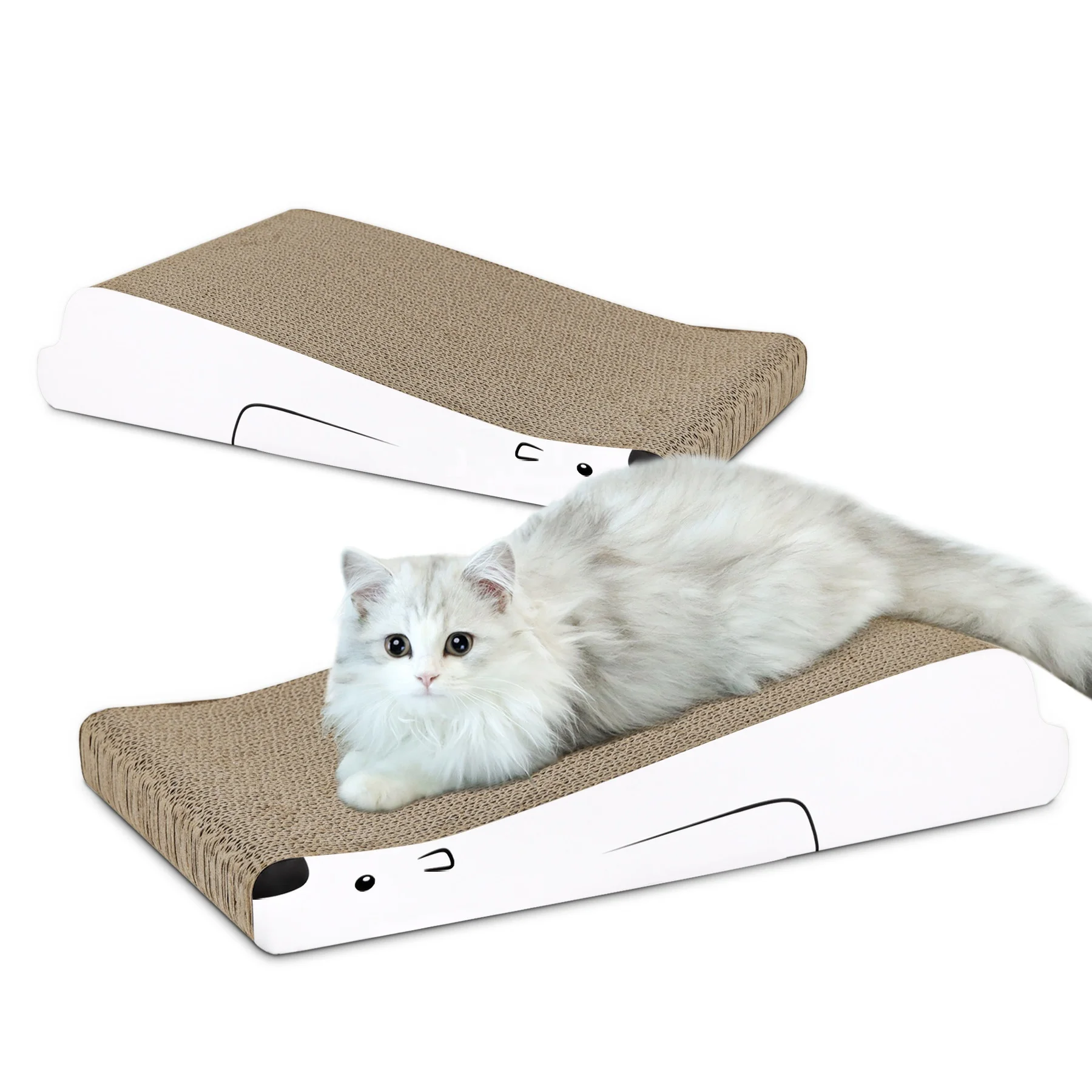 Manufacturer Cat Toy claw scratching paper Interactive Free Catnip Sofa Shaped Corrugated Cardboard Cat Scratcher Toy OEM Pet