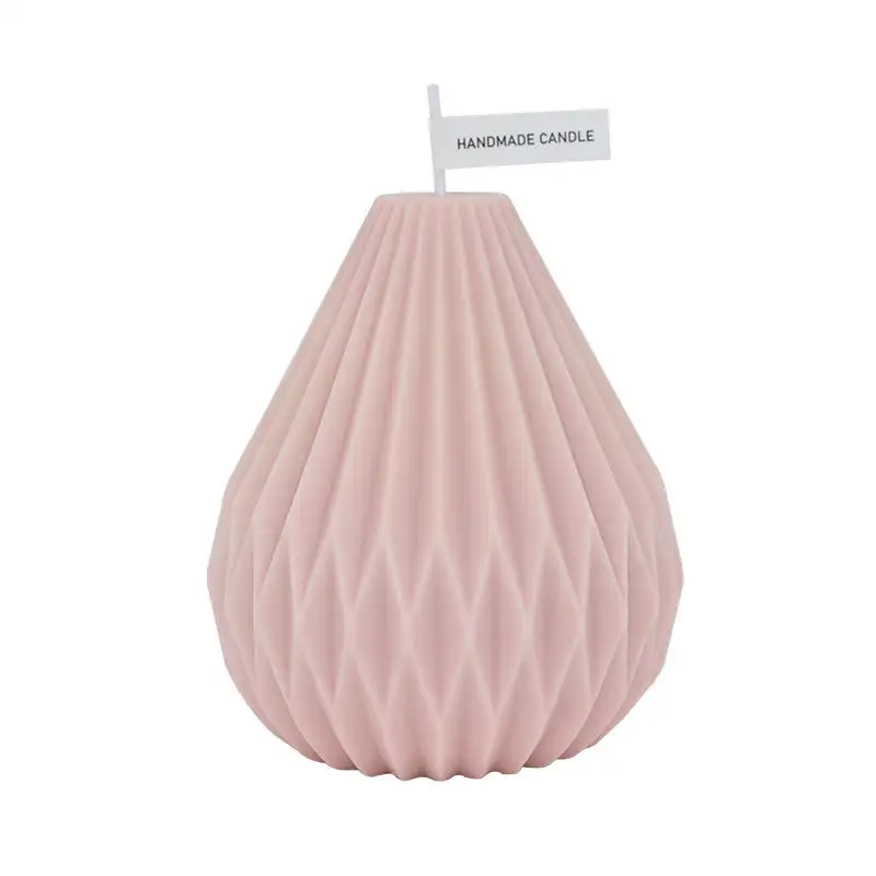 Luxury Private Label Ins Geometric Line Candle Home Decor Pear Shaped Scented Soy Wax Candles