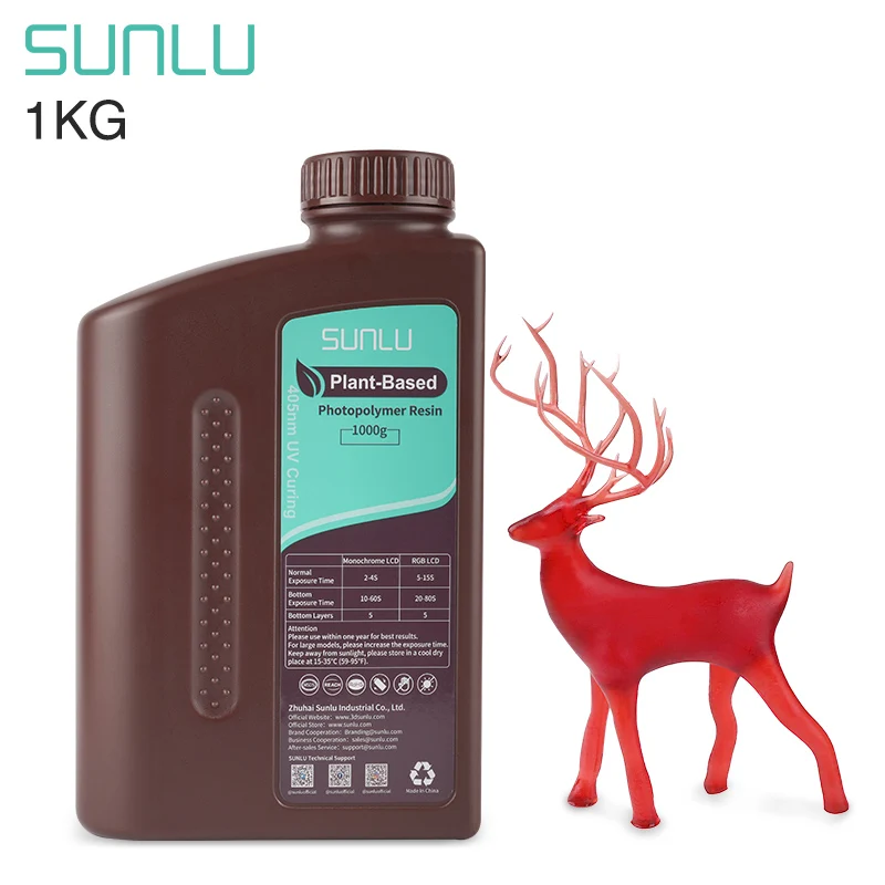 SUNLU 3d printer biodegradable uv resin 4K 6K 8K photosensitive photopolymer plant-based resin