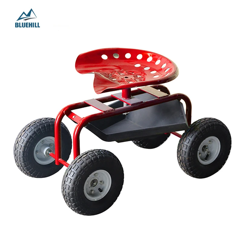 Ручные садовые тележки из нержавеющей стали, четырехколесные домашние инструменты, 4 колеса, четырехколесные 87*44*49 см, синие, коричневые, зеленые, 8 дюймов