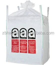 Big bag for asbestos jumbo tasche Beg pukal Cuval ton sacks ton bolsa  bag used for loading bulk products big bag