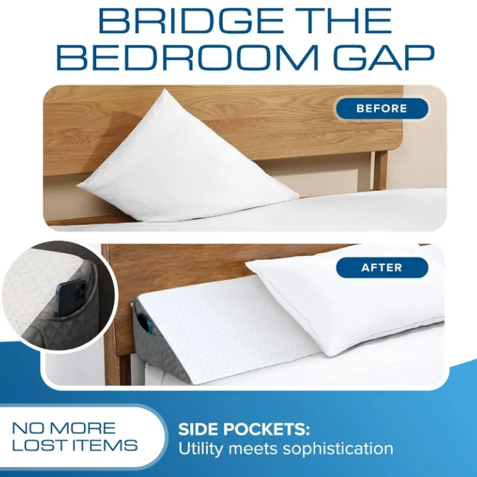 Bed Wedge Pillow For Headboard Bed Gap Filler Noodle Mattress Wedge Pillow Triangle For Sleeping To Fill The Gap