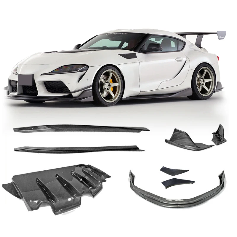 Carbon Fiber Body Kit For Toyota Supra A90 MK5 Aero Full Front bumper lip side skirts diffuser spoiler wing splitter bodykit