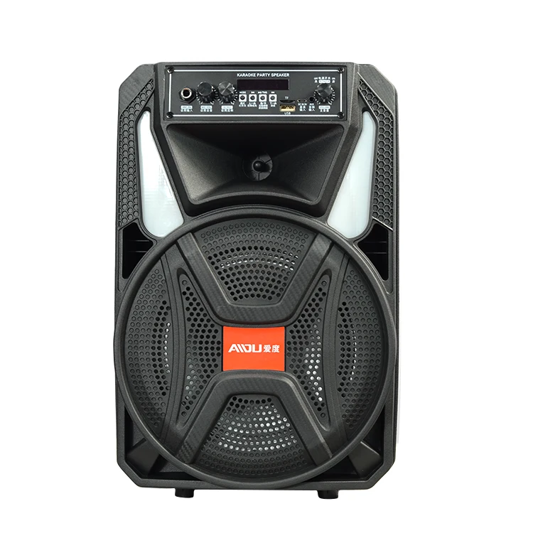 hot selling  Southeast asia  top family portable speaker 8 inch rechargeable battery trolley speaker18 watt pull rod speaker