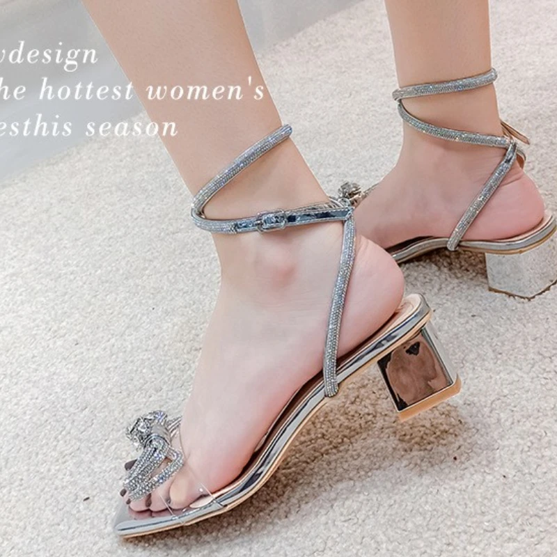 5CM Zapatos Con Taco Summer Sexy Sandals Fashion High Trendy Women Chunky Block Heels for Ladies