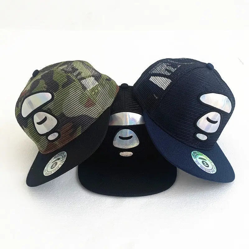 Bathing New Trendy Unisex Casual Bape Ape Printing Double Line Knitted Fashion Style Baseball Hat h1123