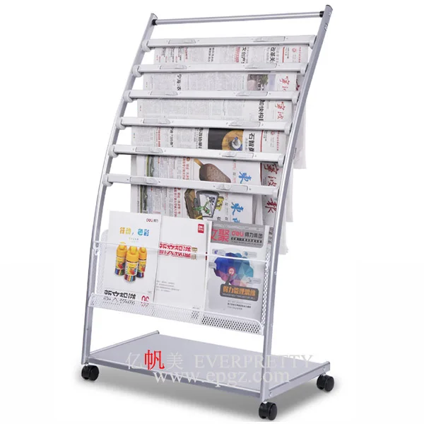 Heavy Duty Metal Library Furniture Newspaper Display Rack