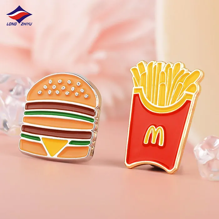 Longzhiyu Custom Brand Pin Badges with Personalized Design Flower Chips Enamel Lapel Pin Brooches for Enterprise Customization