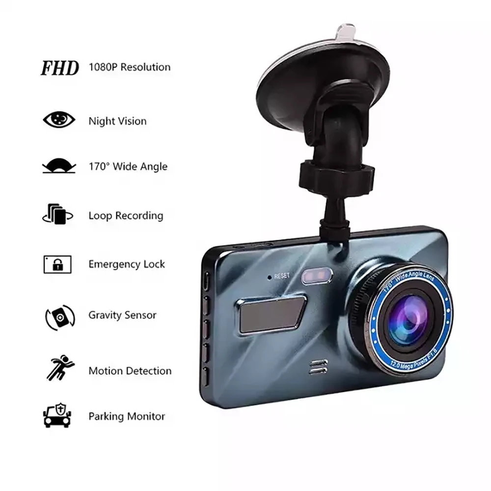 170 degree ultra wide angle 1080P dashcam for car dash cam truck vehicle camera 4 INCH screen car video recorder dash camera