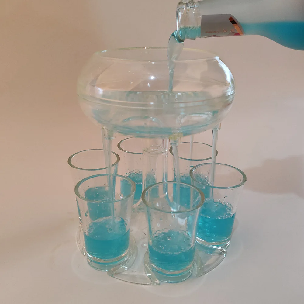 XC hot sale Transparent 6 Shot Glass Dispenser and Holder