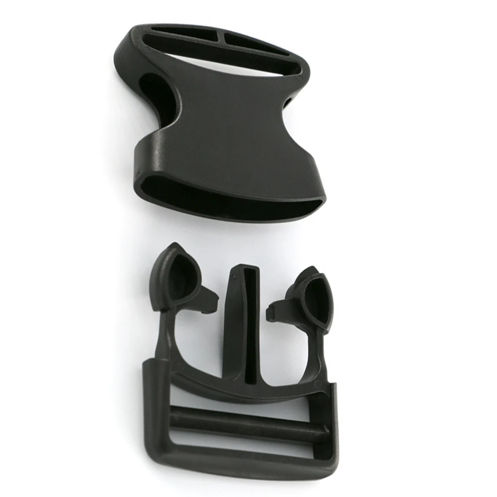 POM Tactical Webbing 51mm Button switch Plastic Side Curved Release Buckle For Backpack Luggage Straps Black