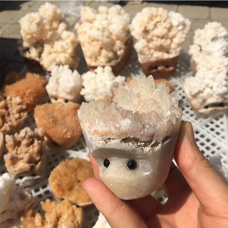 Wholesale Natural Hedgehog Shaped Crystal Cluster Crafts
