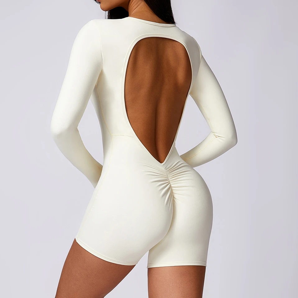 Workout Sets For Women Plus Size Sports Yoga Jumpsuits Women Long Sleeve Gym Shorts Set