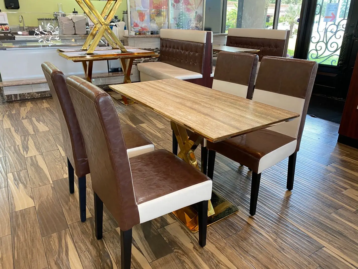 leather booth fast food restaurant booth seating (FOH-CBCK26)