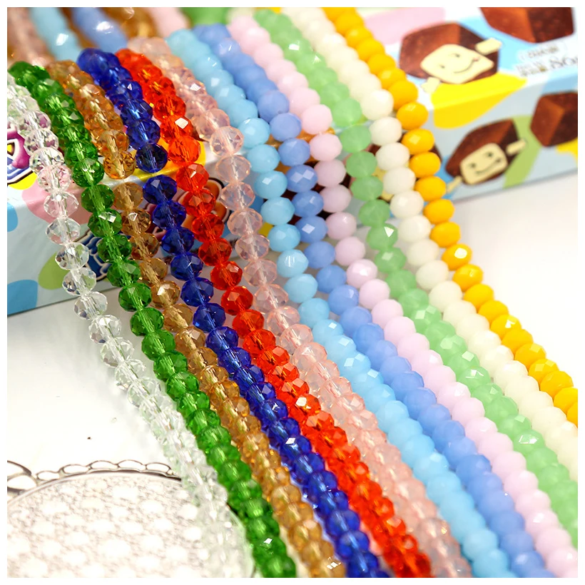 High quality flat round 3/4/6/8/10mm wheel bead crystal beads for jewelry making loose crystal beads string