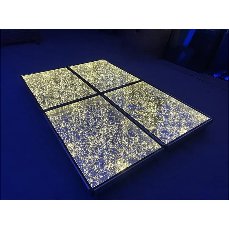 Vorlane Spot monochrome 3D Mirror Stage Floors Golden Infinity DIY Portable Dance Floor For Wedding Party