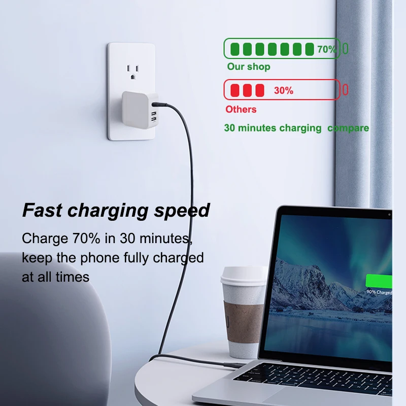 PD3.0 Сетевое зарядное устройство для мобильных телефонов, быстрое заря