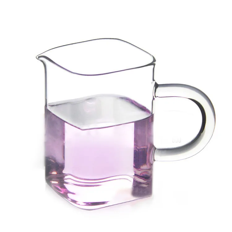 Wholesale Handmade High Borosilicate Glass Tea Square Mug with Handle Household Tea Cups