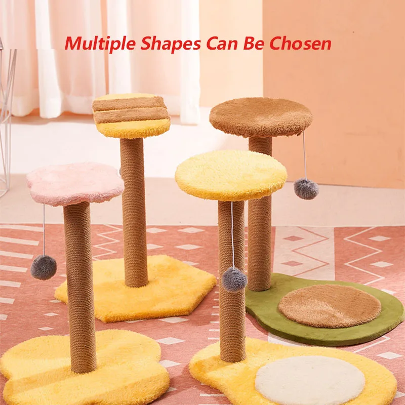 Durable Natural Sisal Cat Trees & Scratcher Scratch Post Cat Tree Wooden Cat Scratching Post Sisal