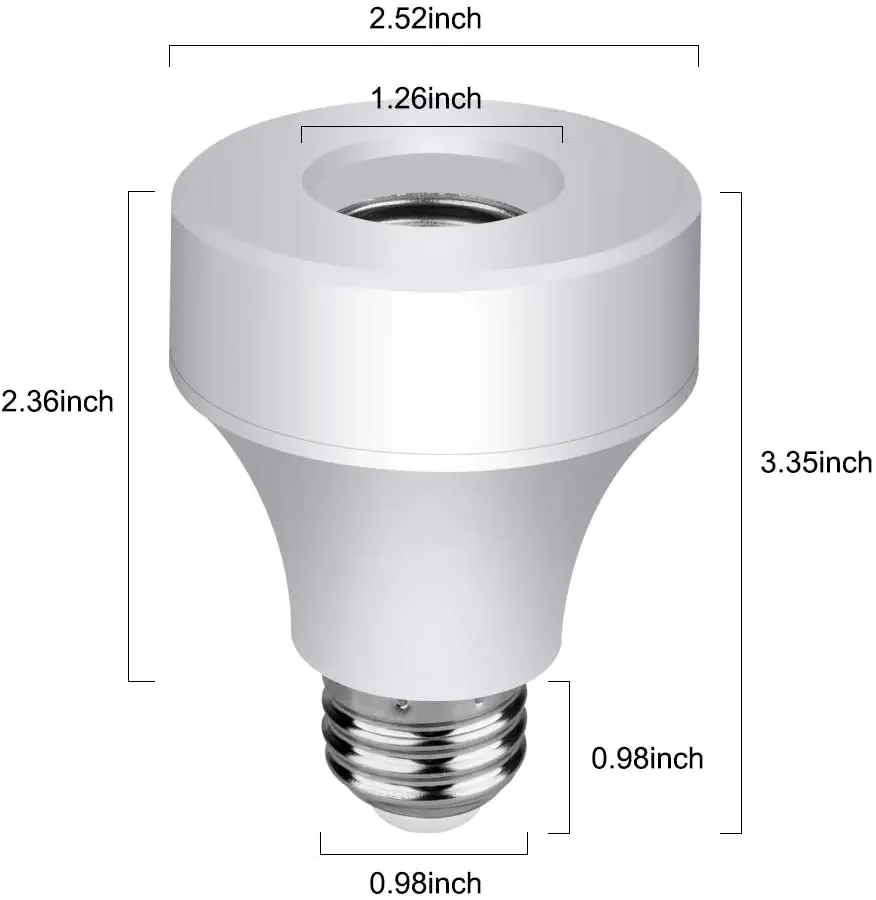  Bulb Adapter Base Converter E26 E27 Lamp Holder Plug Works with Alexa Google Home WiFi Smart Light
