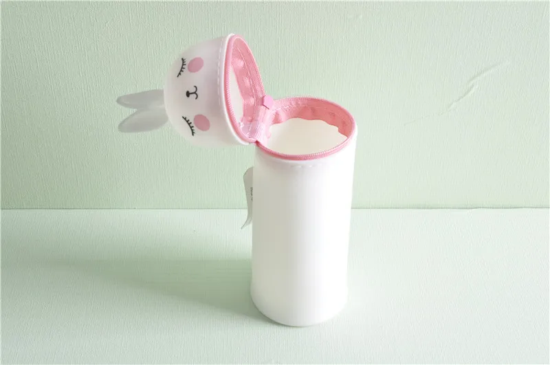 Bunny Shape Silicone Pencil Case Back To School  Stationery Pen Holder
