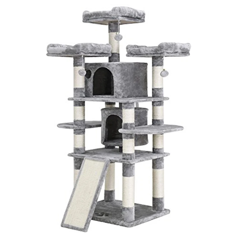 Pet furniture luxurious wholesale colorful massive wooden sisal cat tree climbing tower