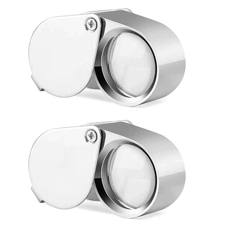 Diamonds Plants Coins Foldable Pocket 30X21mm Jewelry Loupe Magnifying Glass