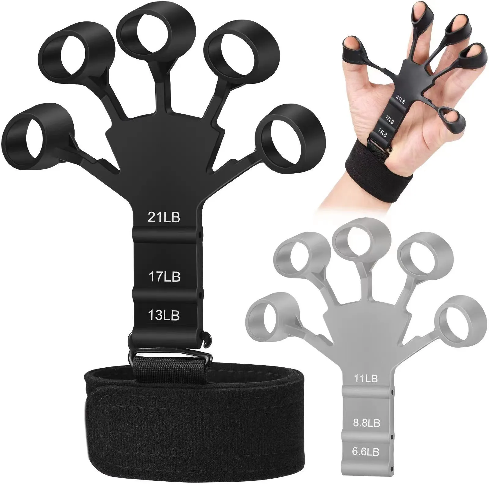 Dexterity Tools Fitness Hand Grip Exerciser  Forearm Exercise Stretcher Silicone Finger Ring