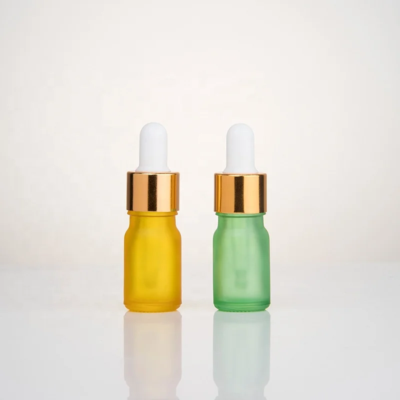 Essential Oil Dropper Bottle and Boxes Mini Frosted Glass Cosmetic Packaging Screen Printing Eye Cream Bottle Personal Care 1000