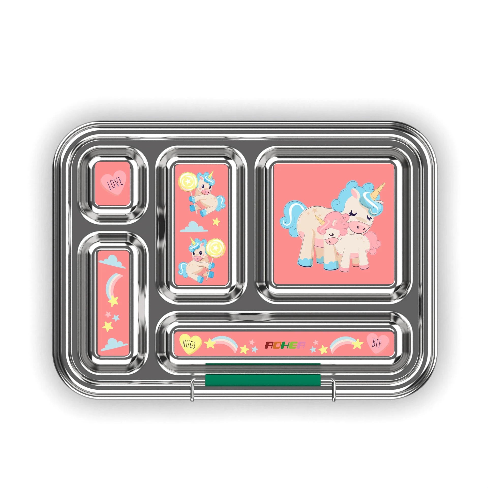 Aohea Customized Stainless Steel Lunch Box with Clip Leak-Proof Bento Food Container for Adults and Teenagers