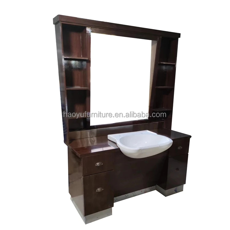 barber station cabinet led mirror wooden hair salon station men barber station