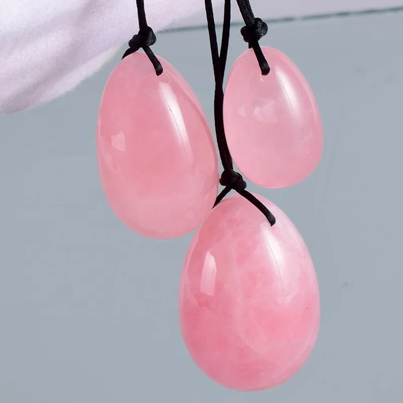  OEM кристалл розовый кварц нефрит Kegel Yoni Egg Set с индивидуальной подарочной