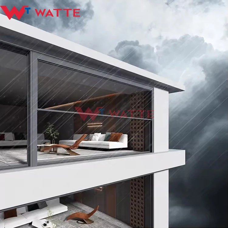 Modern design vertical sliding window luxury villa balcony aluminum framed insulated glass electric lift up windows