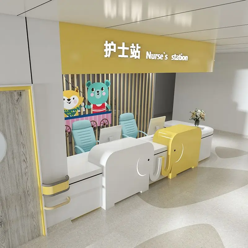 New Furniture Front Desk Reception Modern Hair Salon Reception L Shape Office Reception Desk Factory Directly Supply