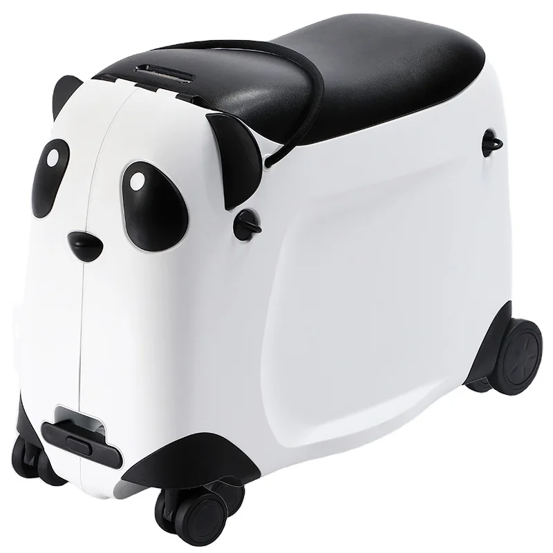 PP panda design kids trolley suitcase ride on luggage for kids 21 inch carry on luggage