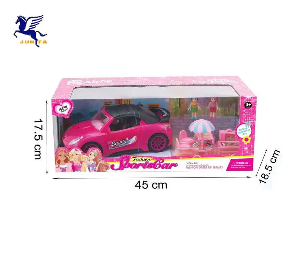 
Wholesale cheap latest popular plastic wedding car doll toy doll set with light and sound ride on car doll toy set for kids 